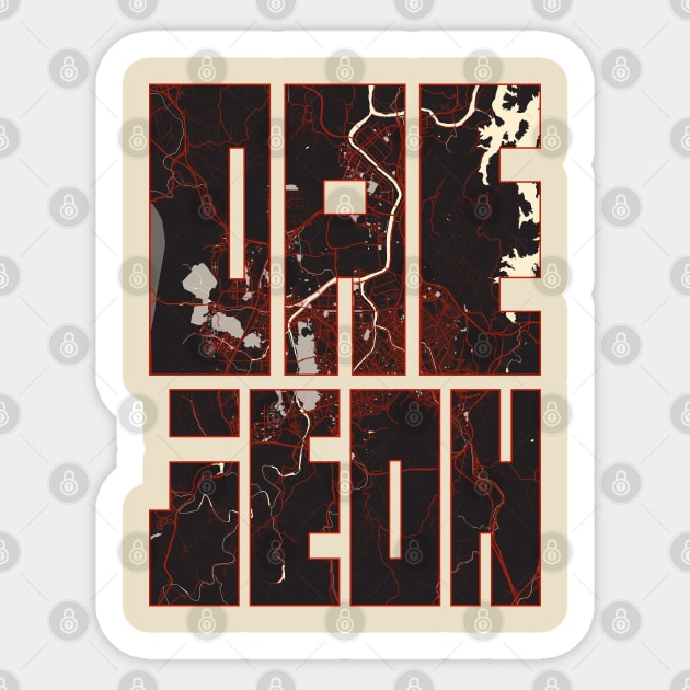 Daejeon, South Korea City Map Typography - Vector Sticker by deMAP Studio